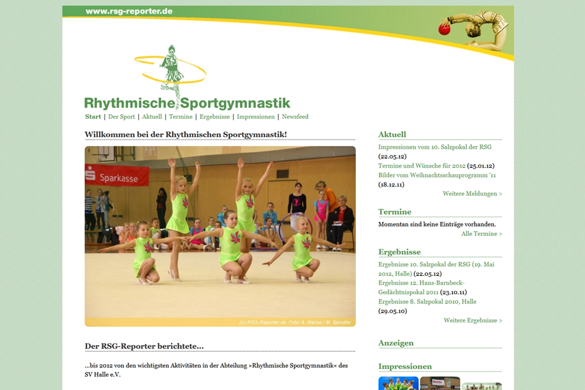 Screenshot der Website